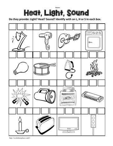 1 Light And Sound Free Worksheets For Grade 1