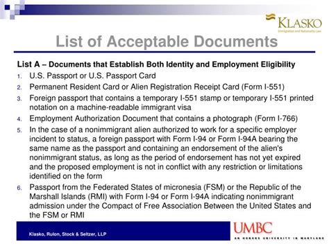 12 1 List A Documents That Establish Identity And Employment