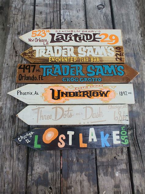 14 Custom Directional Mileage Signs Destination Sign Travel Etsy