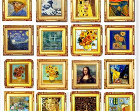 16 Art Stickers Famous Paintings Gift For Artist Crafter Journal Scrapbooking Class