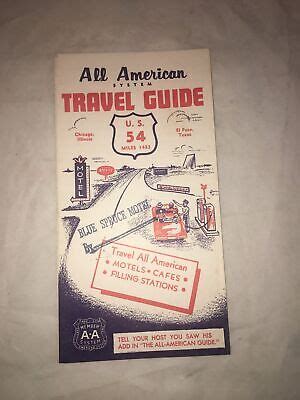 1950S All American System Travel Guide Us 54 Vtg Brochure Aa Motels