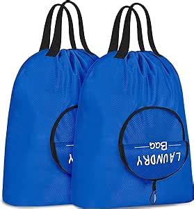 2 Pack Travel Laundry Bag Dirty Clothes Bag With Handles And Aluminum