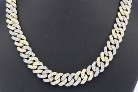 20 Diamond Cuban Link Chain In 925 10K Cuban Choker Etsy