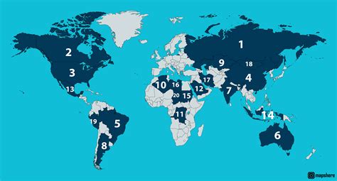 20 Largest Countries In The World R Mapporn