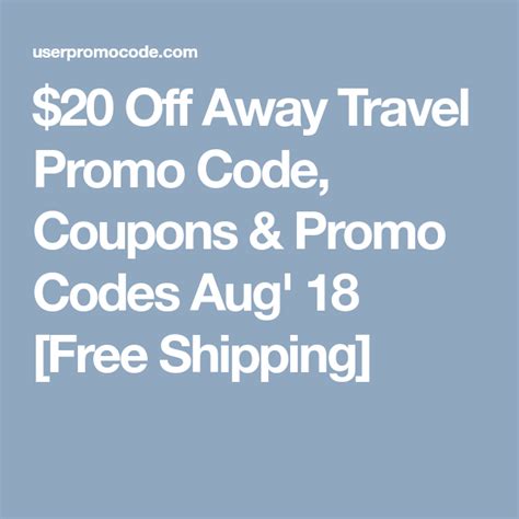 20 Off Away Travel Promo Code Coupons Promo Codes Aug 18 Free