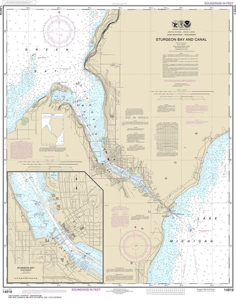 2015 Nautical Map Of Sturgeon Bay Canal Lake Michigan Etsy