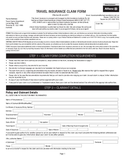 2024 Travel Insurance Form Fillable Printable Pdf Amp Forms Handypdf