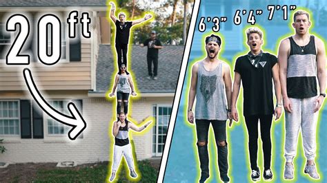 20Ft Tall Human Record 7Ft Tall Guy Two 6Ft Tall Guys Youtube