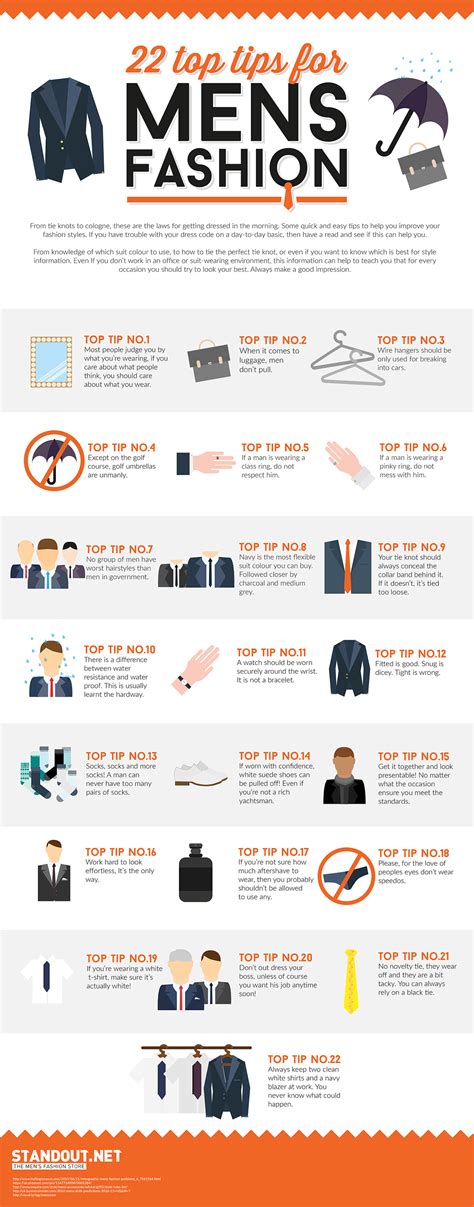 22 Top Tips For Mens Fashion Infographic Every Thing For Dads