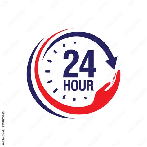 24 Hour Medical Care Service Vector Icon Day Night Services Button Symbol Illustration Of 24 7