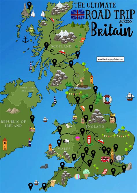 26 Best Places In Britain To Visit Road Trip Map Road Trip Uk England Travel