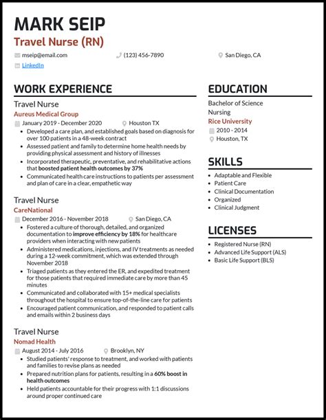 3 Travel Nurse Resume Examples For 2023