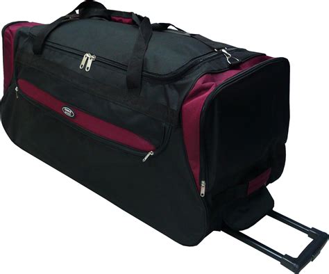 30 Amp Quot Polyester Rolling Wheeled Duffel Bag Travel Duffel Bag On Wheel Burgundy Walmart Com