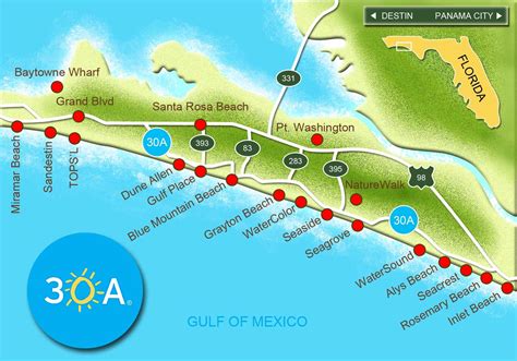 30A South Walton Interactive Map Take A Virtual Tour Of The Beach Florida Map Destin Fl