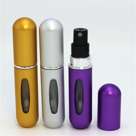 [32% Off] Travel Perfume Bottle 5Ml Aluminum Bottom Refillable Metal Perfume Bottle Aircraft ...