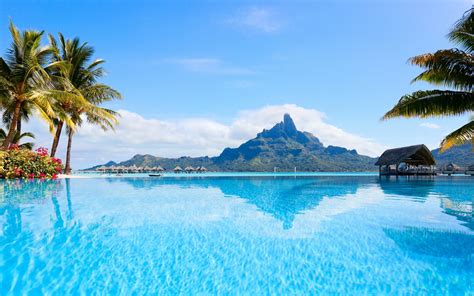 3840X2400 Resolution Bora Bora Island Resort Uhd 4K 3840X2400