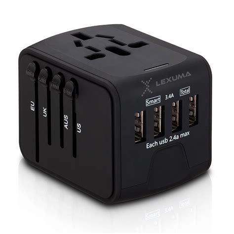 4 Port Usb World Travel Adapter Wall Charger Eu Uk Us Au