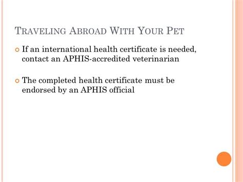 42 Hq Photos Aphis Pet Travel Form International Pet Travel East End