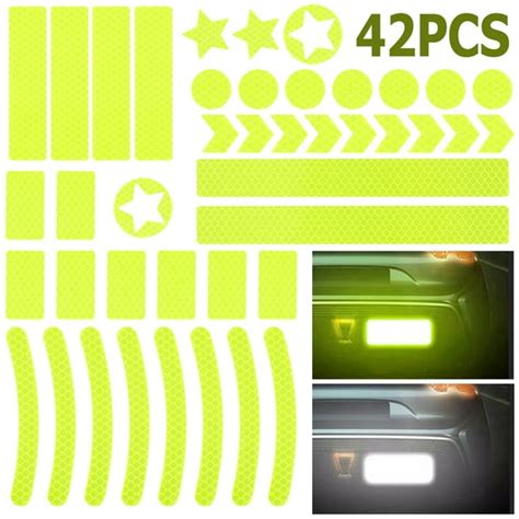 42Pcs Reflective Stickers Car Motorcycle Bicycle Reflective Tape