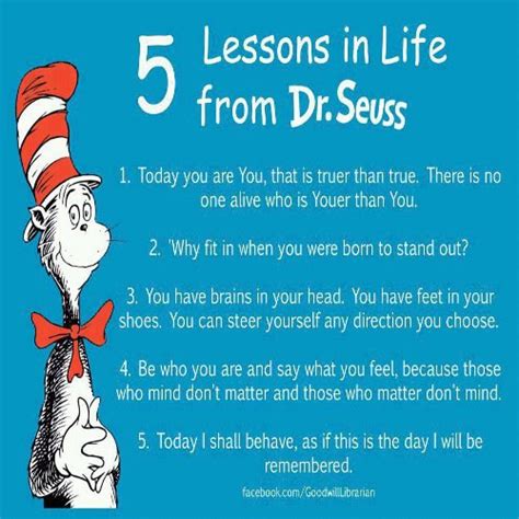 5 Lessons In Life From Dr Seuss Life Lessons Seuss Lesson