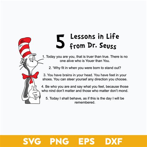 5 Lessons In Life From Dr Seuss Svg Dr Seuss Quotes Svg Dr Inspire