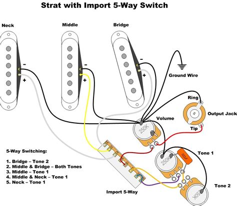 5 Way Guitar Selector Switch Wiring Diagram