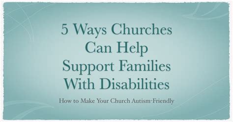 5 Ways Churches Can Help Support Families With Disabilities Stephen J