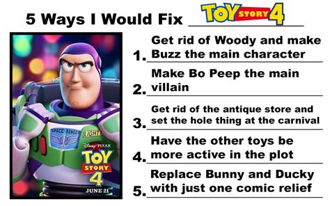 5 Ways I Would Fix Toy Story 4 By Captainwhaddock On Deviantart