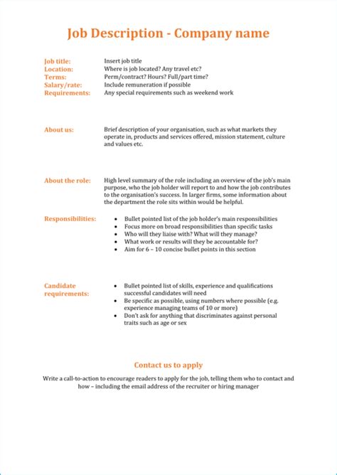 6 Free Job Description Templates Download Start Hiring