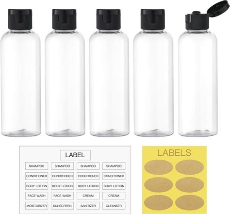 6 Pack Travel Size Plastic Squeeze Bottles For Liquids 30Ml 1Oz Tsa Approved Makeup Toiletry