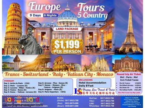 9D8n Europe 5 Country Tour Package