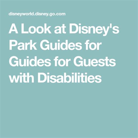 A Look At Disney S Park Guides For Guides For Guests With Disabilities