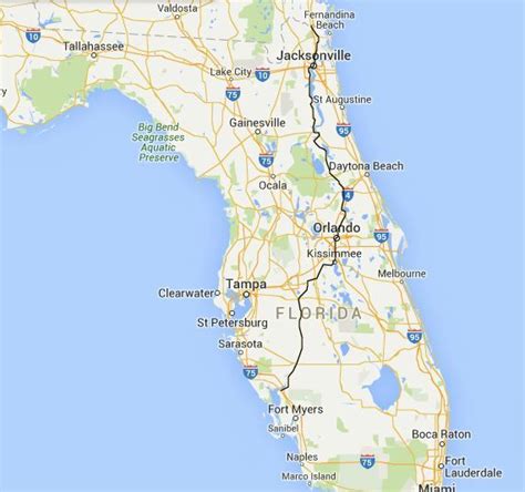 A Map With The Location Of Florida On It And A Red Marker In The Middle