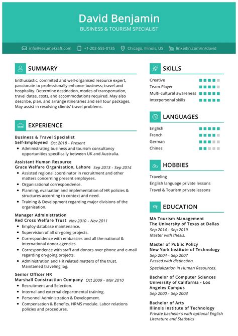 A Travel Agent Resume