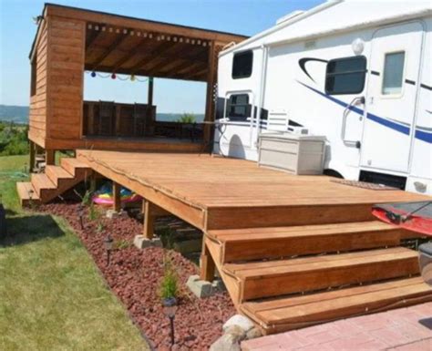 Add Deck For Summer Rv Home For Lovely Outdoor Space Rving