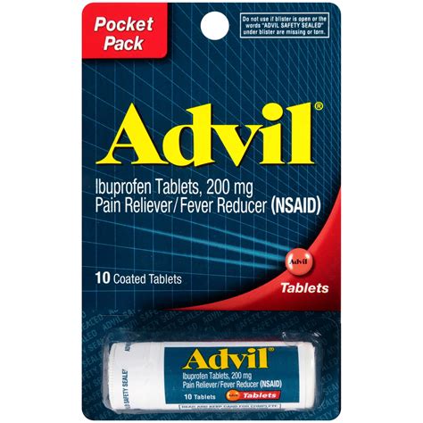 Advil Travel Size Ibuprofen 200 Mg Coated Tablets Pocket Pack Shop