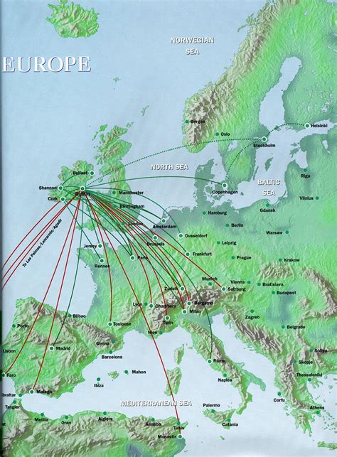 Aer Lingus Europe Flights Map 2000 A Photo On Flickriver