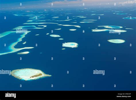 Aerial View Of Atolls And Islands In The Maldives Indian Ocean Asia Stock Photo Alamy