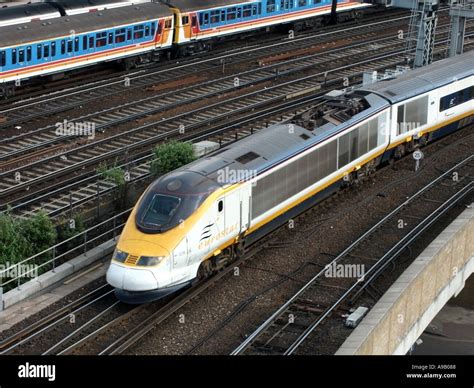 Aerial View Of Eurostar Train London To Paris Close To Waterloo Main