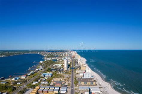 Aerial View Of Gulf Shores Alabama During Spring Break 2022 Stock