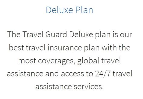 Aig Travel Guard Deluxe Insurance Plan