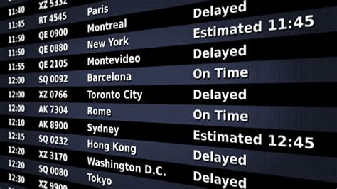 Air Travel What Is Shown At An Airport Arrival Board If A Flight Is