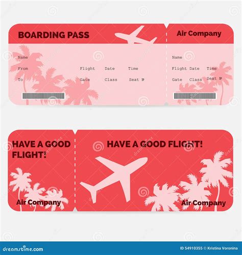 Airline Boarding Pass Stock Illustration Illustration Of Board 44839112