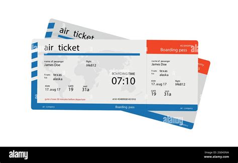 Airline Boarding Pass Ticket Concept Template For Travel Business Trip Or Journey Stock Vector