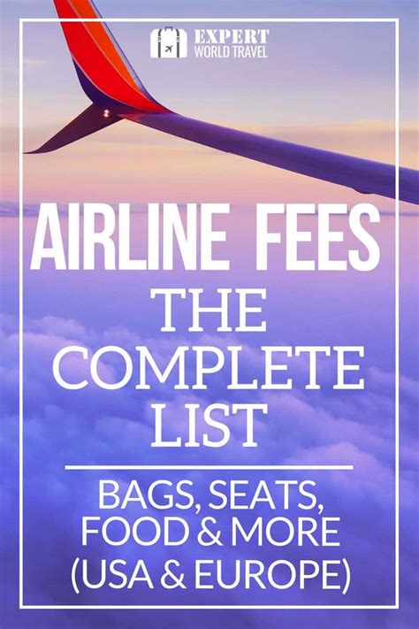 Airline Fees For The Usa And Europe The Complete List Expert World