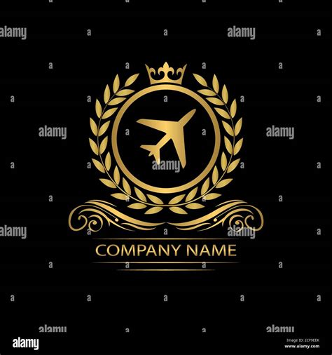 Airline Logo Template Luxury Royal Vector Travel Company Decorative