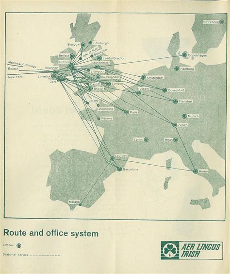 Airlinersmedia Aviation Marketing History Aer Lingus Route Map 1966