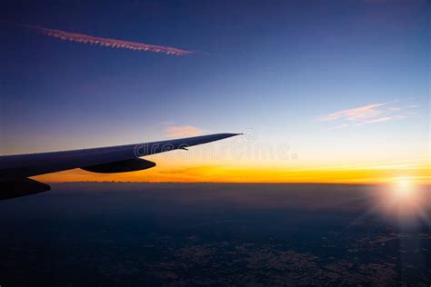 Airplane In The Sky And Cloud At Sunrise Stock Image Image Of Passenger Commercial 83701005