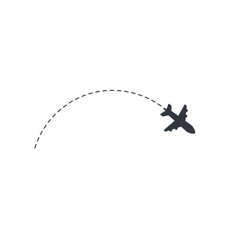 Airplane Routes Travel Icon Travel From Start Point And Dotted Line Tracing 14571435 Png