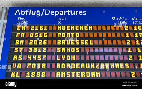 Airport Flight Information Displayed On Departure Board Flight Status